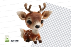 Cute brown deer fawn clipart PNG isolated white background Product Image 1