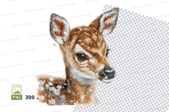 Cute baby deer clipart watercolor illustration PNG Product Image 1