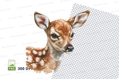 Cute baby deer clipart watercolor illustration isolated Product Image 1