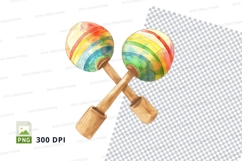 Colorful lollipop clipart pair on transparent background Product Image 1