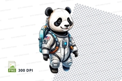 Cute panda astronaut clipart in space suit transparent PNG Product Image 1