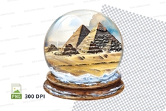 Snow globe with pyramids desert clipart transparent PNG Product Image 1