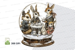 Easter bunny clipart set in snow globe decoration Product Image 1