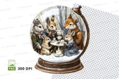 Cute animals tea party clipart illustration png transparent Product Image 1