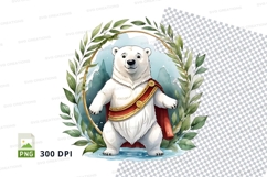 Polar bear clipart png winter olympics mascot laurel wreath Product Image 1