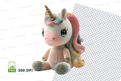 Cute unicorn plush toy clipart PNG high detail pastel colors Product Image 1