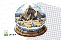 Snow globe with pyramids desert clipart transparent PNG Product Image 1