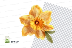 Yellow flower clipart transparent PNG high detail isolated Product Image 1
