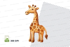 Cute giraffe clipart png isolated on white background Product Image 1