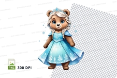 Cute blue teddy bear clipart PNG transparent 300 DPI Product Image 1