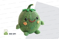 Cute knitted gnome toy smiling isolated on white background Product Image 1