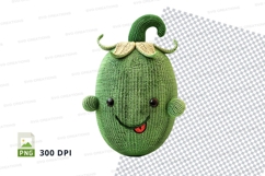 Cute knitted gnome toy smiling isolated on white background Product Image 1