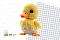 Yellow knitted duckling clipart PNG high detail 300 DPI Product Image 1