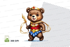 Wonder Woman teddy bear clipart superhero toy PNG transparen Product Image 1