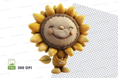 Cute smiling sunflower plush clipart PNG high resolution Product Image 1