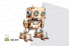 Retro robot clipart png isolated on transparent background 3 Product Image 1