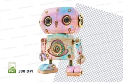 Cute robot clipart png transparent background pastel colors Product Image 1