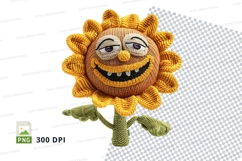 Cute sunflower lion clipart png happy smiling face Product Image 1