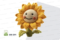 Handmade crochet sunflower doll clipart PNG high resolution Product Image 1
