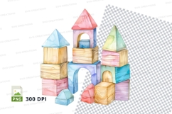 Colorful wooden toy castle clipart png transparent backgroun Product Image 1