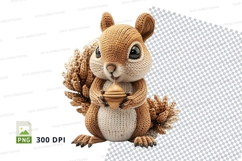 Cute crochet squirrel clipart png high resolution 300dpi Product Image 1