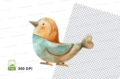 Handpainted bird clipart watercolor illustration isolated PN Product Image 1