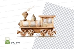 Vintage steam train clipart isolated on white background Product Image 1