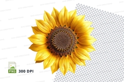 Yellow sunflower clipart isolated on transparent background Product Image 1
