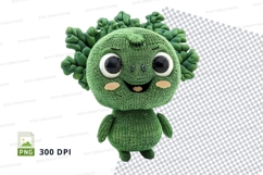 Cute green monster clipart png 300 DPI isolated Product Image 1