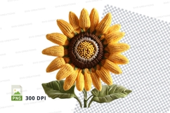 Bright yellow sunflower clipart PNG high resolution isolated Product Image 1