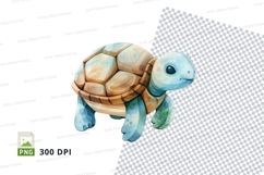 Cute cartoon turtle clipart isolated on white background Product Image 1