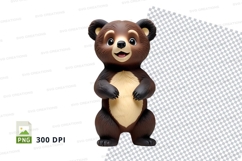 Cute brown teddy bear clipart PNG high resolution 300 DPI Product Image 1