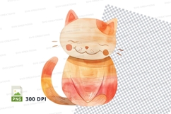 Cute orange cat clipart sleeping peaceful isolated illustrat Product Image 1