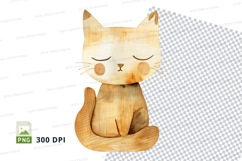 Cute sleeping cartoon cat clipart png illustration Product Image 1