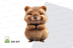 Cute brown corgi clipart png isolated transparent background Product Image 1