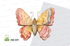 Colorful butterfly clipart PNG isolated on transparent backg Product Image 1