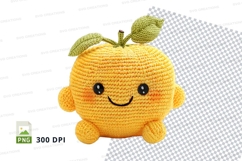 Cute crochet apple plush toy clipart isolated on white Product Image 1