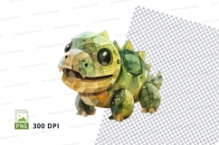 Cute green frog clipart png transparent cartoon animal illus Product Image 1