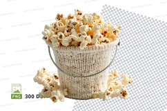 Popcorn overflowing woven basket clipart transparent PNG Product Image 1