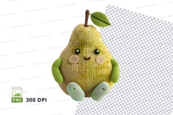 Cute knitted pear plush toy clipart isolated on white Product Image 1