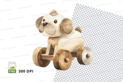 Wooden toy bear clipart isolated on white background Product Image 1