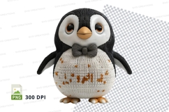 Cute handmade knitted penguin clipart PNG high detail Product Image 1