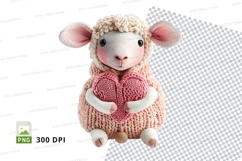 Cute lamb plush toy clipart isolated white background Product Image 1