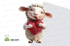 Cute lamb plush toy clipart isolated white background Product Image 1