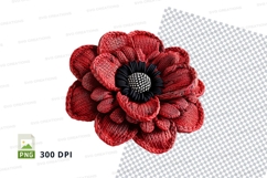 Red poppy flower clipart isolated transparent PNG high detai Product Image 1