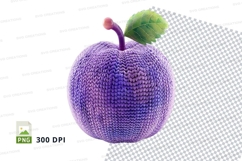 Purple knitted apple clipart PNG high resolution 300 DPI Product Image 1
