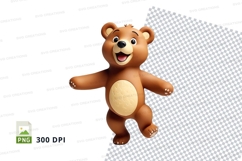 Cute brown teddy bear clipart PNG transparent background Product Image 1
