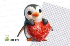 Cute penguin knit sweater clipart PNG high resolution Product Image 1