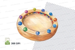 Wooden bead bracelet colorful clipart transparent PNG high d Product Image 1