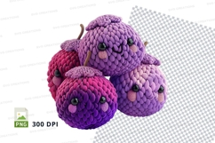 Cute purple crochet monster slippers clipart PNG high resolu Product Image 1